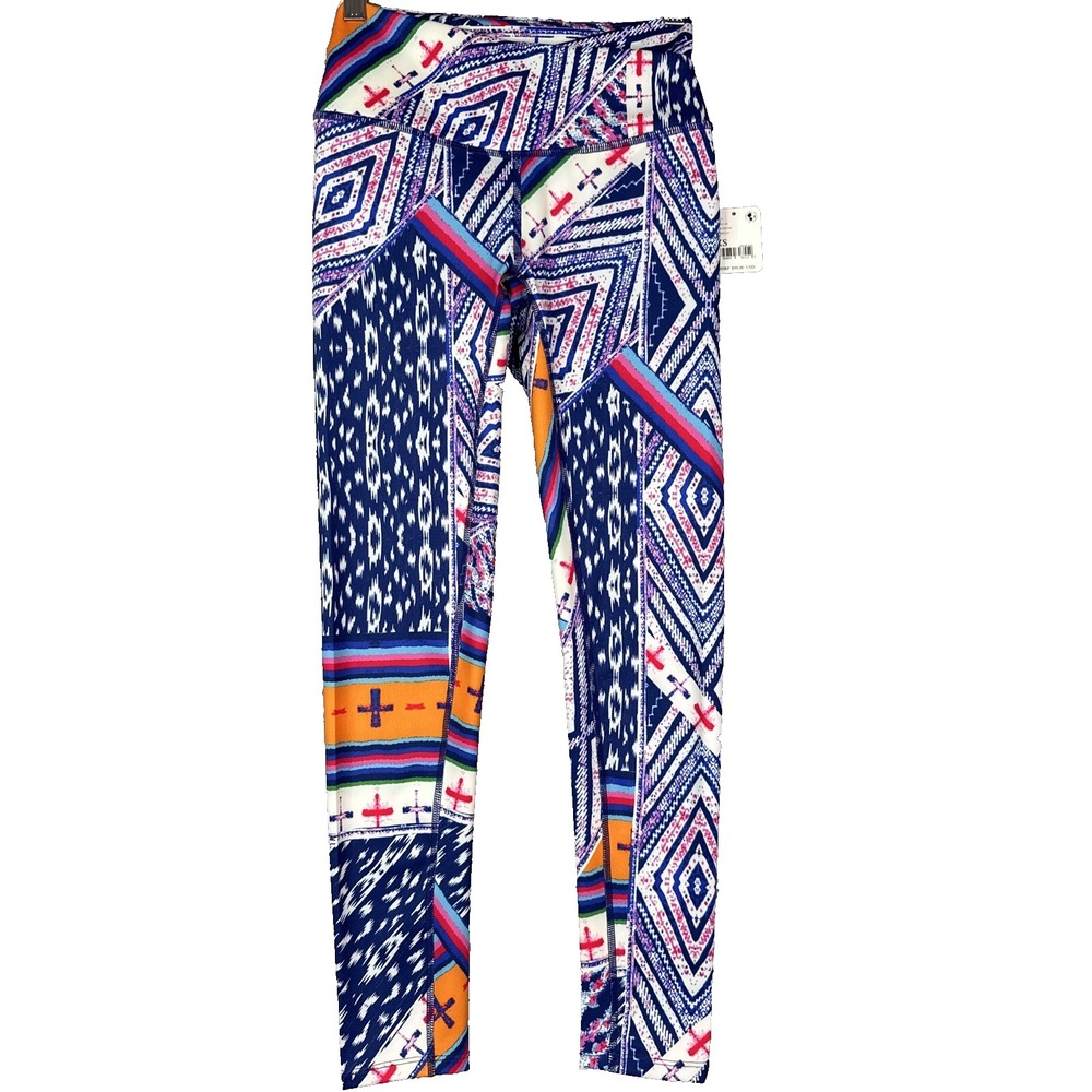 NWT Free People FP Movement Apres Ski Leggings XS Printed Crossover Waist